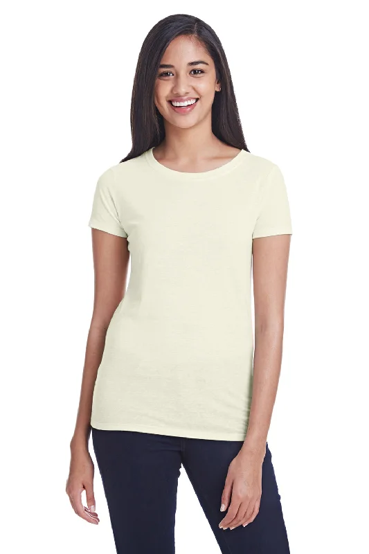 Women's T - shirt with a high - low hem and side slitsThreadfast Apparel Womens Short Sleeve Crewneck T-Shirt - Cream Women's T - shirt with a high - low hem and side slitsThreadfast Apparel Womens Short Sleeve Crewneck T-Shirt - Cream