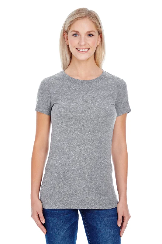 Printed women's T - shirt with a watercolor - inspired patternThreadfast Apparel Womens Short Sleeve Crewneck T-Shirt - Grey Printed women's T - shirt with a watercolor - inspired patternThreadfast Apparel Womens Short Sleeve Crewneck T-Shirt - Grey