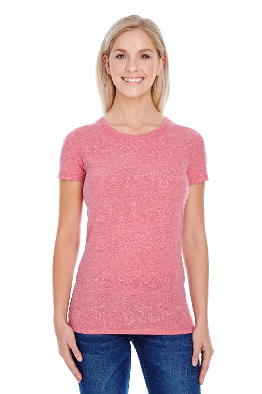 Open - front women's T - shirt with a beltThreadfast Apparel Womens Short Sleeve Crewneck T-Shirt - Red Open - front women's T - shirt with a beltThreadfast Apparel Womens Short Sleeve Crewneck T-Shirt - Red