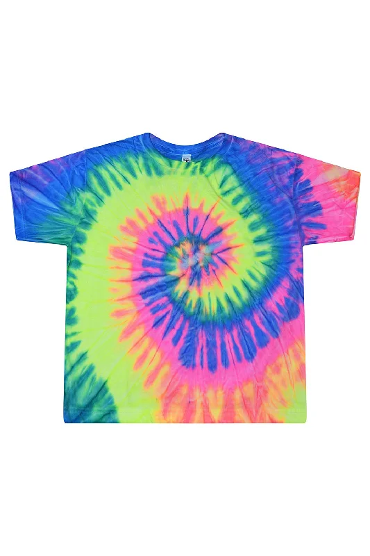 Fuzzy women's T - shirt with a fur - like textureTie-Dye Womens Cropped Short Sleeve Crewneck T-Shirt - Neon Rainbow Fuzzy women's T - shirt with a fur - like textureTie-Dye Womens Cropped Short Sleeve Crewneck T-Shirt - Neon Rainbow