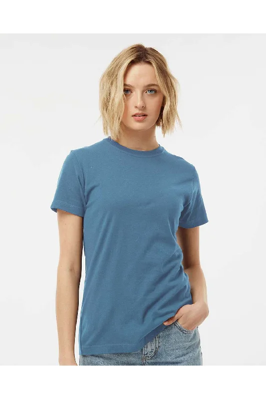 Women's T - shirt with a cropped and boxy fitTultex Womens Fine Jersey Classic Fit Short Sleeve Crewneck T-Shirt - Slate Blue - NEW Women's T - shirt with a cropped and boxy fitTultex Womens Fine Jersey Classic Fit Short Sleeve Crewneck T-Shirt - Slate Blue - NEW