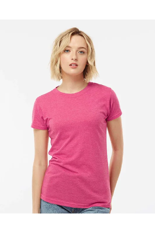 A - line women's T - shirt with a pleated skirtTultex Womens Poly-Rich Short Sleeve Crewneck T-Shirt - Heather Fuchsia Pink - NEW A - line women's T - shirt with a pleated skirtTultex Womens Poly-Rich Short Sleeve Crewneck T-Shirt - Heather Fuchsia Pink - NEW