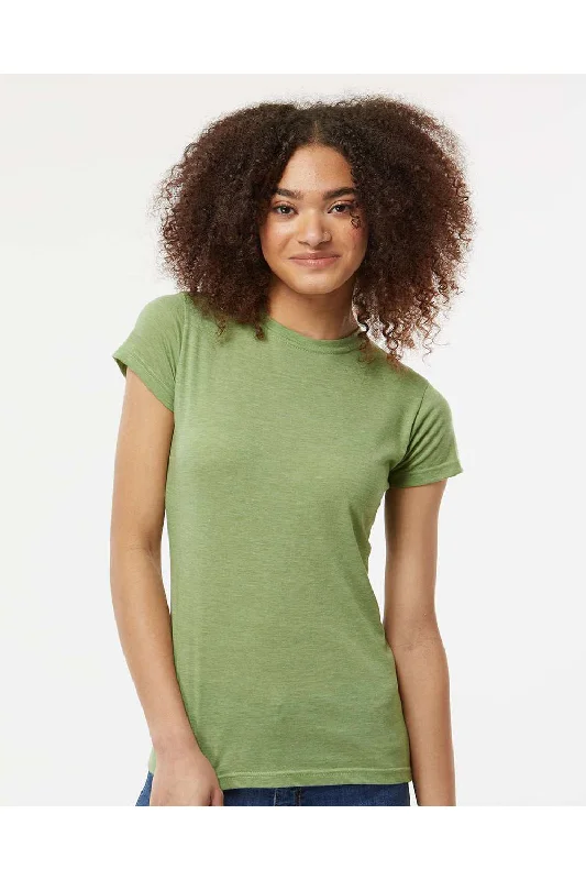 Printed women's T - shirt with a tropical patternTultex Womens Poly-Rich Short Sleeve Crewneck T-Shirt - Heather Green - NEW Printed women's T - shirt with a tropical patternTultex Womens Poly-Rich Short Sleeve Crewneck T-Shirt - Heather Green - NEW