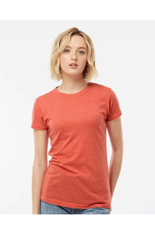 Open - work women's T - shirt with a lace - like patternTultex Womens Poly-Rich Short Sleeve Crewneck T-Shirt - Heather Orange - NEW Open - work women's T - shirt with a lace - like patternTultex Womens Poly-Rich Short Sleeve Crewneck T-Shirt - Heather Orange - NEW