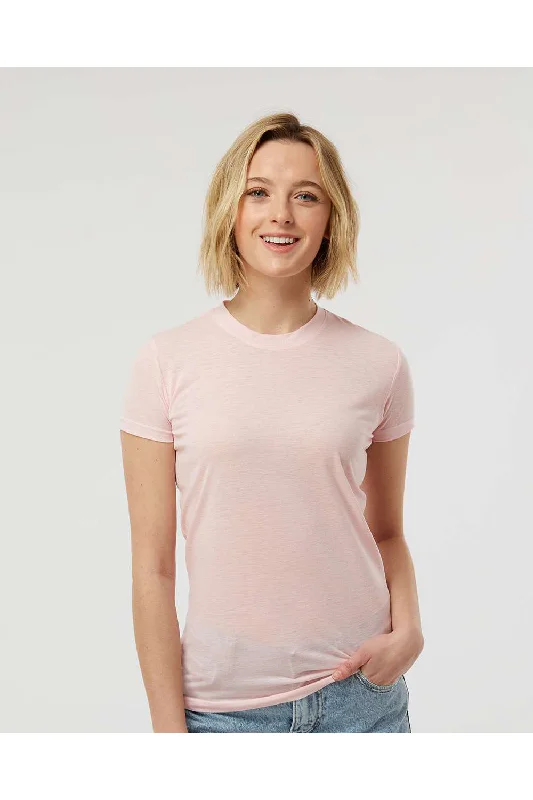 Women's T - shirt with a sequined collarTultex Womens Poly-Rich Short Sleeve Crewneck T-Shirt - Heather Pink - NEW Women's T - shirt with a sequined collarTultex Womens Poly-Rich Short Sleeve Crewneck T-Shirt - Heather Pink - NEW