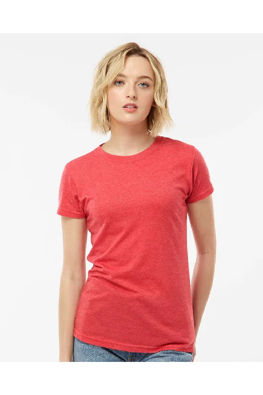 Women's T - shirt with a burnout floral patternTultex Womens Poly-Rich Short Sleeve Crewneck T-Shirt - Heather Red - NEW Women's T - shirt with a burnout floral patternTultex Womens Poly-Rich Short Sleeve Crewneck T-Shirt - Heather Red - NEW