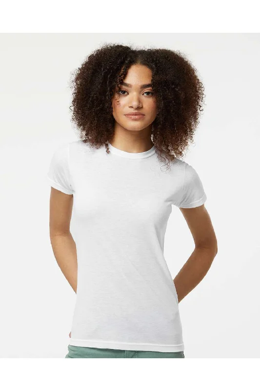 Long - length women's T - shirt to wear as a cover - upTultex Womens Poly-Rich Short Sleeve Crewneck T-Shirt - White - NEW Long - length women's T - shirt to wear as a cover - upTultex Womens Poly-Rich Short Sleeve Crewneck T-Shirt - White - NEW