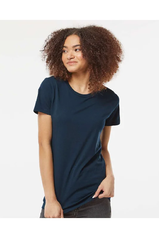 Women's T - shirt with a geometric printTultex Womens Premium Short Sleeve Crewneck T-Shirt - Navy Blue - NEW Women's T - shirt with a geometric printTultex Womens Premium Short Sleeve Crewneck T-Shirt - Navy Blue - NEW