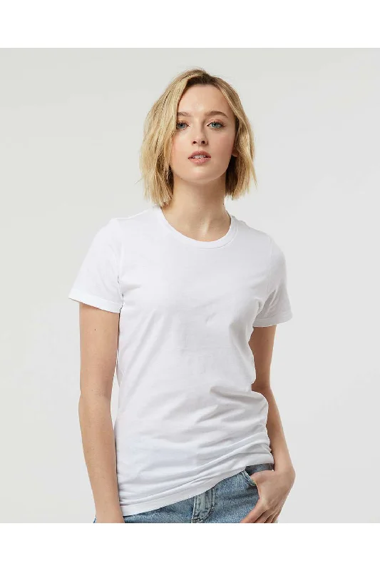 Women's T - shirt with a mock - fur collarTultex Womens Premium Short Sleeve Crewneck T-Shirt - White - NEW Women's T - shirt with a mock - fur collarTultex Womens Premium Short Sleeve Crewneck T-Shirt - White - NEW