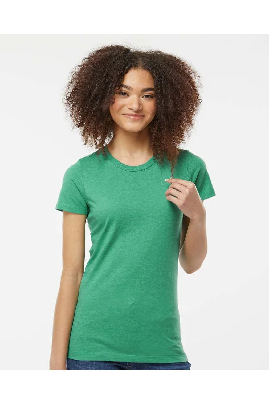 Fitted women's T - shirt to show off curvesTultex Womens Premium Short Sleeve Crewneck T-Shirt - Heather Kelly Green - NEW