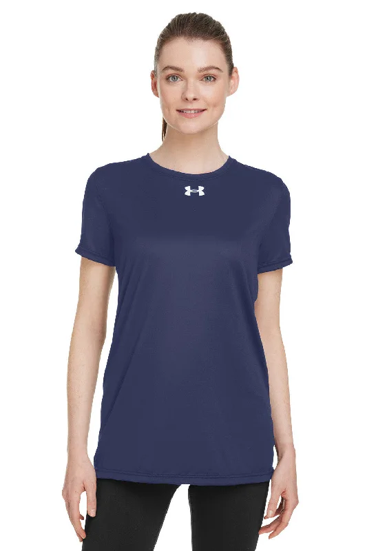 Women's T - shirt with a patch pocket and a button - down frontUnder Armour Womens Team Tech Moisture Wicking Short Sleeve Crewneck T-Shirt - Midnight Navy Blue Women's T - shirt with a patch pocket and a button - down frontUnder Armour Womens Team Tech Moisture Wicking Short Sleeve Crewneck T-Shirt - Midnight Navy Blue