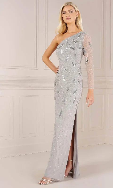"Mini dresses for women for a youthful and trendy look"Adrianna Papell Platinum 40441 - Sequined One-Shoulder Evening Dress