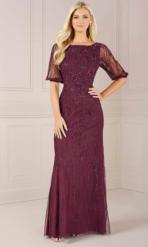 "Polka dot dresses for women with a retro vibe"Adrianna Papell Platinum 40443 - Beaded Long Evening Dress