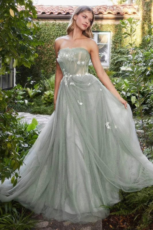 "Petite women's dresses with flattering fits"Andrea and Leo - A1015 Strapless Pleated Long Modest Prom Gown "Petite women's dresses with flattering fits"Andrea and Leo - A1015 Strapless Pleated Long Modest Prom Gown
