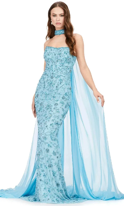 "Long sleeve dresses for women in cold weather"Ashley Lauren 11404 - Choker Beaded Evening Dress "Long sleeve dresses for women in cold weather"Ashley Lauren 11404 - Choker Beaded Evening Dress