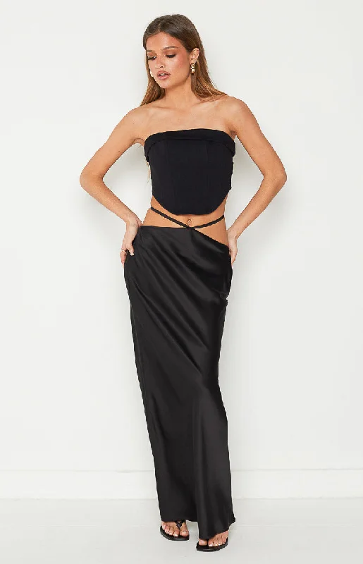 "Sequined dresses for women to shine at parties"Bethenie Black Maxi Skirt