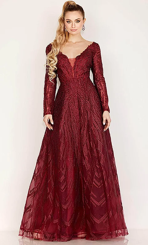 "Hurry! Limited Stock - Get Your Dream Dress with a Special Discount"Cecilia Couture 191 - Long Sleeve Jacquard A-line Gown "Hurry! Limited Stock - Get Your Dream Dress with a Special Discount"Cecilia Couture 191 - Long Sleeve Jacquard A-line Gown