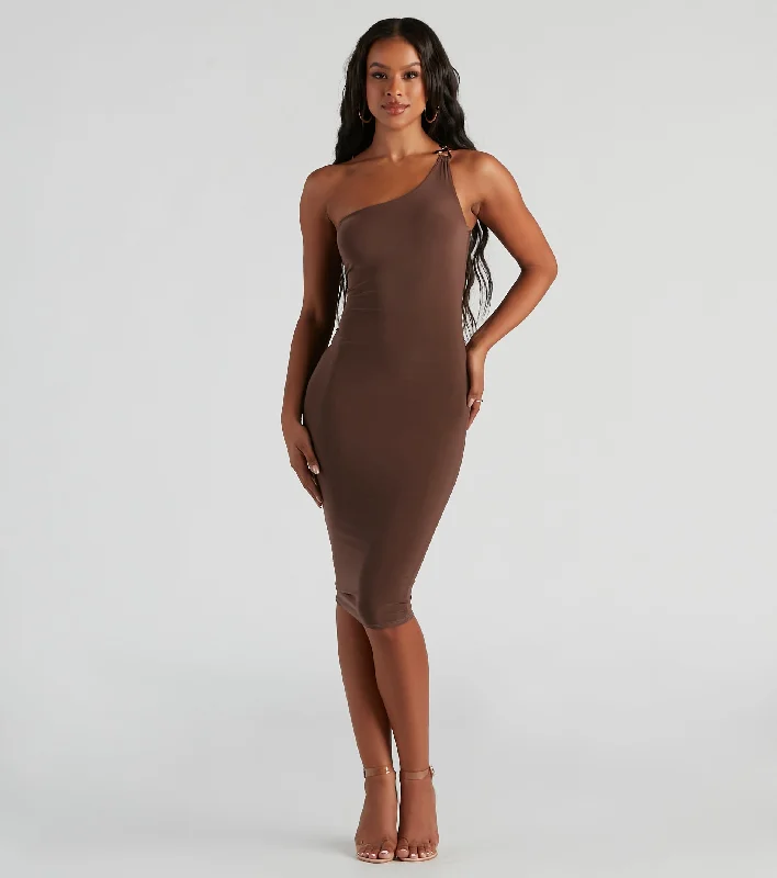 Clearance Sale: Women's Dresses Chic Accent Chain-Trim Midi Dress