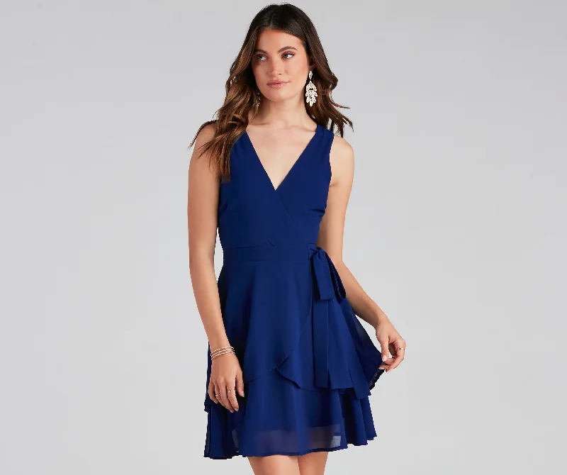 "Beach wedding dresses for women for a laid - back ceremony"Effortless Vibes Chiffon Skater Dress "Beach wedding dresses for women for a laid - back ceremony"Effortless Vibes Chiffon Skater Dress