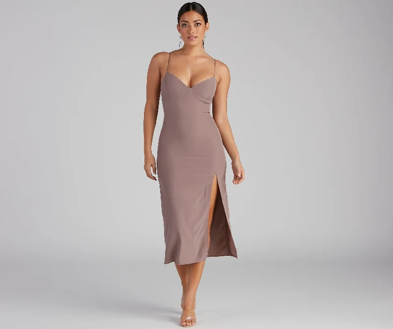 "Beaded dresses for women for a glamorous look"Effortlessly Chic High Slit Slip Dress "Beaded dresses for women for a glamorous look"Effortlessly Chic High Slit Slip Dress