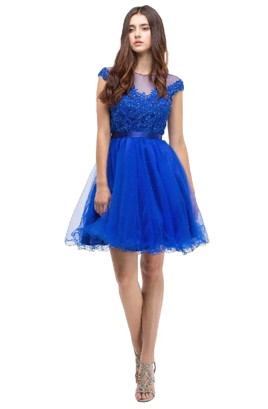 "Mother of the bride dresses for women in elegant styles"Eureka Fashion - 3622 Lace Illusion Bateau A-line Dress "Mother of the bride dresses for women in elegant styles"Eureka Fashion - 3622 Lace Illusion Bateau A-line Dress