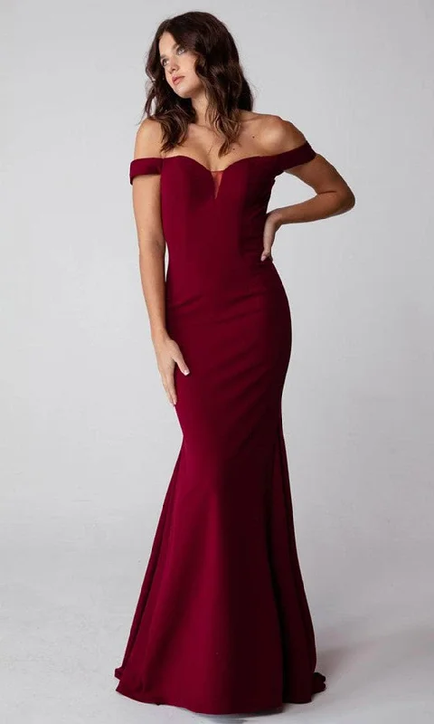 "Sequined dresses for women to shine at parties"Eureka Fashion 9081 - Off-Shoulder Mermaid Evening Dress