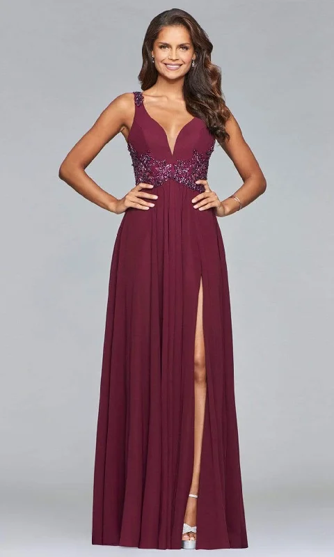"Shirt dresses for women for a smart - casual style"Faviana - 10102 Beaded Plunging V Neck Chiffon Dress "Shirt dresses for women for a smart - casual style"Faviana - 10102 Beaded Plunging V Neck Chiffon Dress