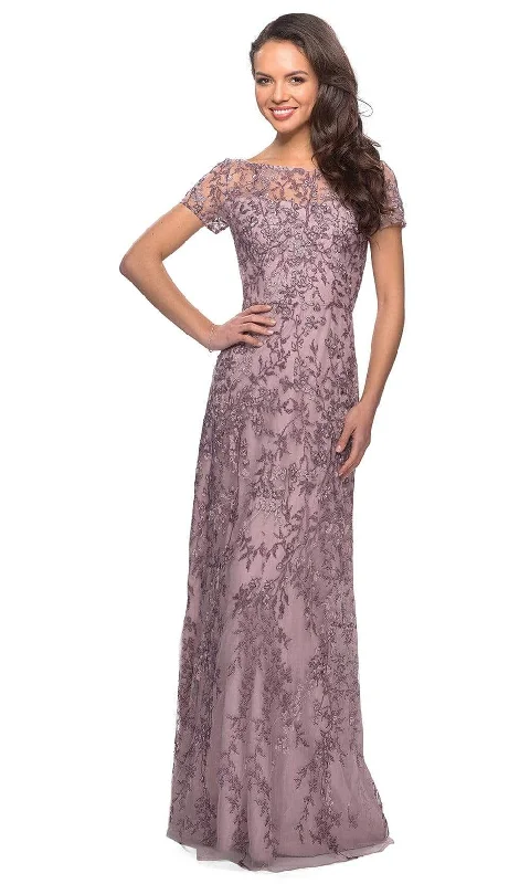 "Affordable plus size women's summer dresses"La Femme - 27956 Beaded Bateau Mother of the Bride Sheath Dress "Affordable plus size women's summer dresses"La Femme - 27956 Beaded Bateau Mother of the Bride Sheath Dress