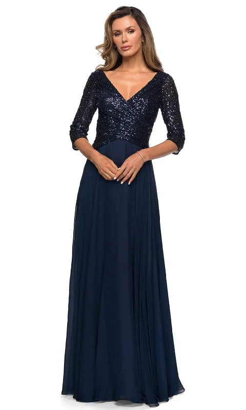 "Black tie dresses for women for formal galas"La Femme - 27998 V-Neck A-Line Mother of the Groom Long Gown "Black tie dresses for women for formal galas"La Femme - 27998 V-Neck A-Line Mother of the Groom Long Gown