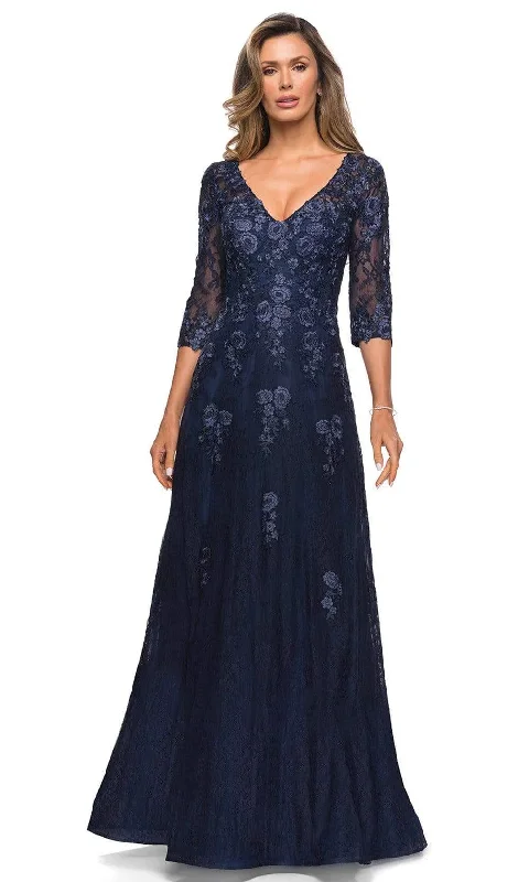 "Off - shoulder dresses for women to show off collarbones"La Femme - 28000 Floral Lace Long Mother of the Bride Gown "Off - shoulder dresses for women to show off collarbones"La Femme - 28000 Floral Lace Long Mother of the Bride Gown