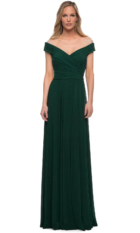 "Bohemian - style women's dresses for music festivals"La Femme - 29168 Off Shoulder Ruched Mother of the Bride Dress "Bohemian - style women's dresses for music festivals"La Femme - 29168 Off Shoulder Ruched Mother of the Bride Dress