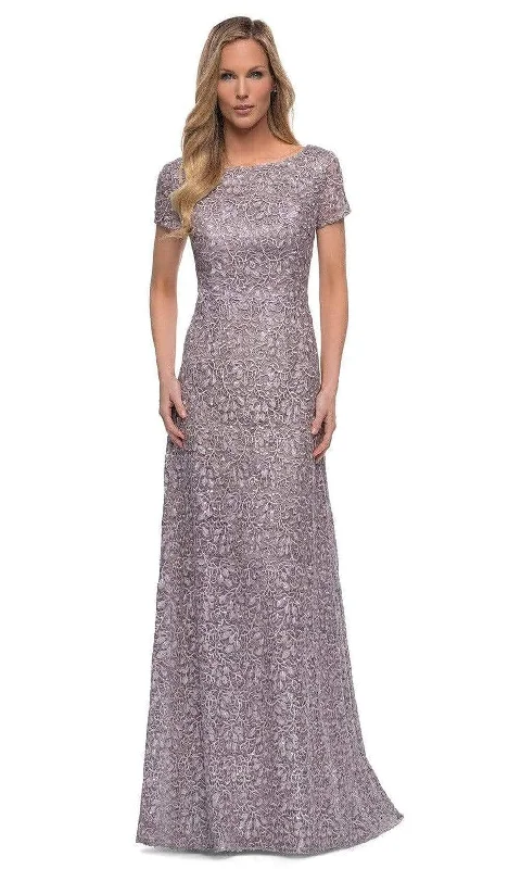 "Pleated dresses for women with a graceful movement"La Femme - 29198 Embroidered Fabric Mother of the Bride A-line Dress "Pleated dresses for women with a graceful movement"La Femme - 29198 Embroidered Fabric Mother of the Bride A-line Dress