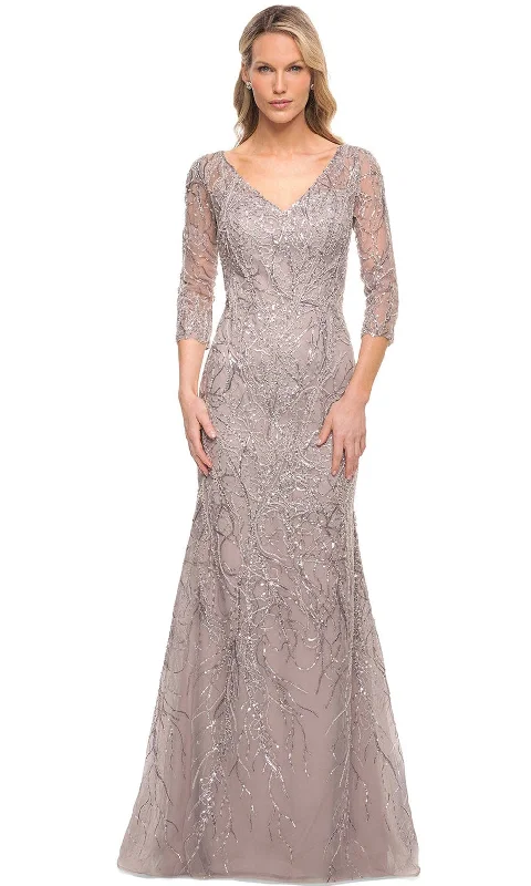 "Beach wedding dresses for women for a laid - back ceremony"La Femme 30044 - Embroidered Mermaid Mother of the Groom Dress "Beach wedding dresses for women for a laid - back ceremony"La Femme 30044 - Embroidered Mermaid Mother of the Groom Dress