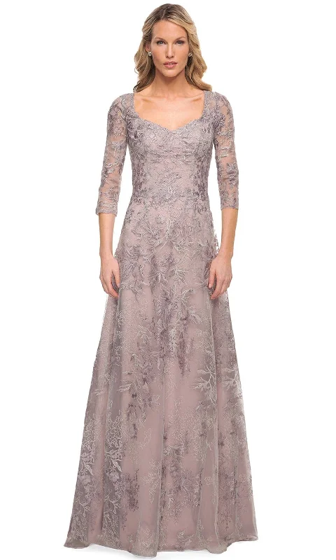 "Chiffon dresses for women with a flowy and light feel"La Femme 30078 - Embroidered Sheer Mother of the Groom Sheath Dress "Chiffon dresses for women with a flowy and light feel"La Femme 30078 - Embroidered Sheer Mother of the Groom Sheath Dress