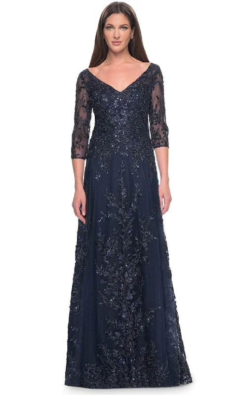 "Plus size formal dresses for women for special events"La Femme 31719 - Lace Sequin Formal Dress "Plus size formal dresses for women for special events"La Femme 31719 - Lace Sequin Formal Dress