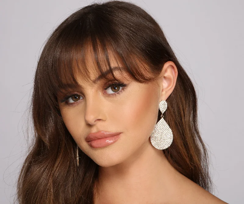 "Ruffled dresses for women for added femininity"Major Bling Rhinestone Duster Earrings "Ruffled dresses for women for added femininity"Major Bling Rhinestone Duster Earrings