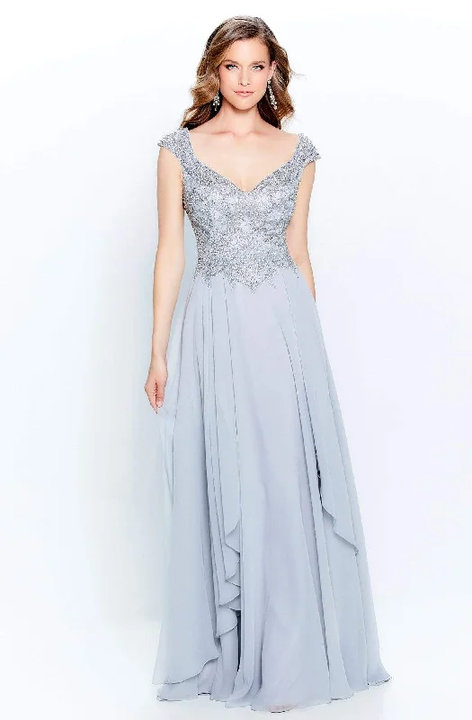 "Mermaid - style wedding dresses for women for a dramatic look"Montage by Mon Cheri - 120914 Beaded V-Neck A-Line Dress "Mermaid - style wedding dresses for women for a dramatic look"Montage by Mon Cheri - 120914 Beaded V-Neck A-Line Dress