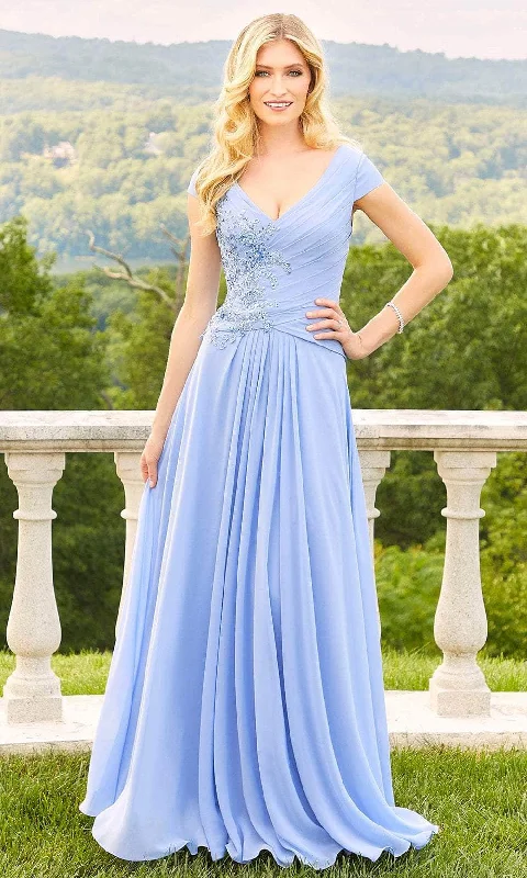 "Sustainable and eco - friendly women's dresses"Mori Lee 72510 - V-Neck Cap Sleeve A-Line Prom Dress "Sustainable and eco - friendly women's dresses"Mori Lee 72510 - V-Neck Cap Sleeve A-Line Prom Dress