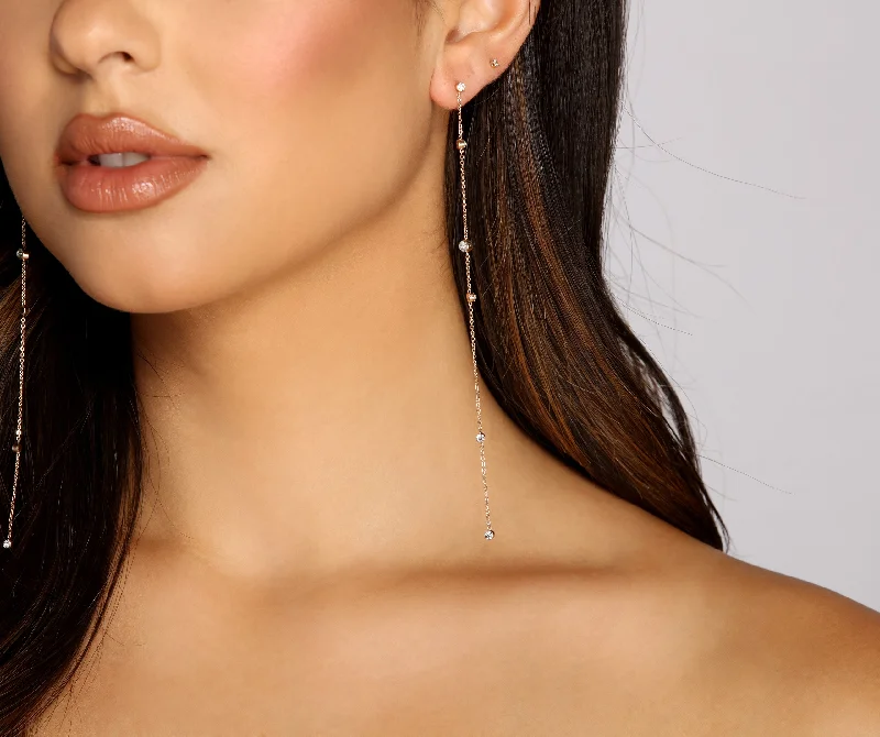"Bundle and Save: Buy Multiple Women's Dresses and Get a Discount"Sparkling Beauty Rhinestone Linear Earrings