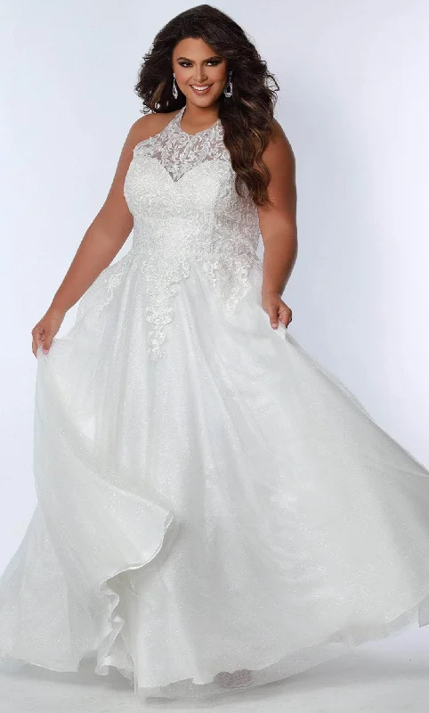 "Mermaid - style wedding dresses for women for a dramatic look"Sydney's Closet SC7352 - Embroidered Halter Prom Gown "Mermaid - style wedding dresses for women for a dramatic look"Sydney's Closet SC7352 - Embroidered Halter Prom Gown