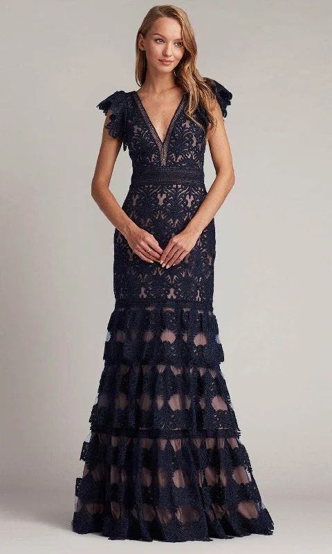 "Flash Sale: Grab Your Favorite Women's Dresses at Unbeatable Prices!"Tadashi Shoji CDY24092L - Rhone Tiered Embroidered Tulle Evening Gown