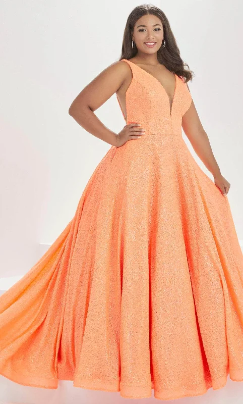 "Simple wedding dresses for women who prefer understated elegance"Tiffany Designs by Christina Wu 16046 - Plunging Sequined Prom Gown "Simple wedding dresses for women who prefer understated elegance"Tiffany Designs by Christina Wu 16046 - Plunging Sequined Prom Gown