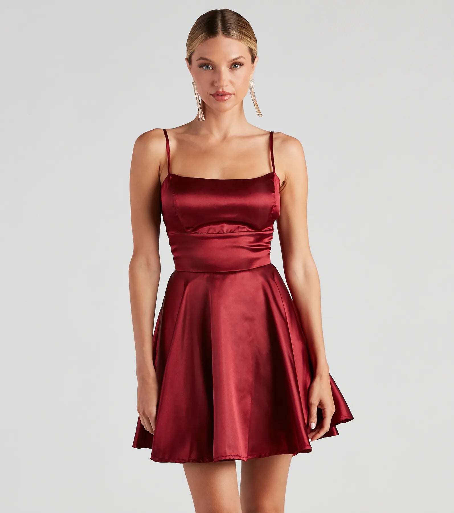 beach printed mini dressesAspen Woven Satin Party Dress