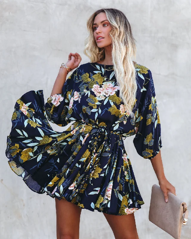 chiffon mini dressesBeautiful Botanicals Rope Tie Ruffle Dress