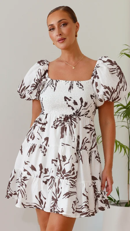 yellow mini dressesBronty Mini Dress - Brown Floral