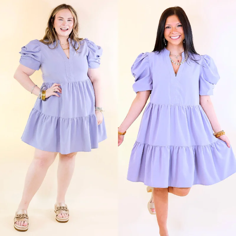 plus size mini dressesCall Me Chic Balloon Sleeve Short Dress in Chambray Blue