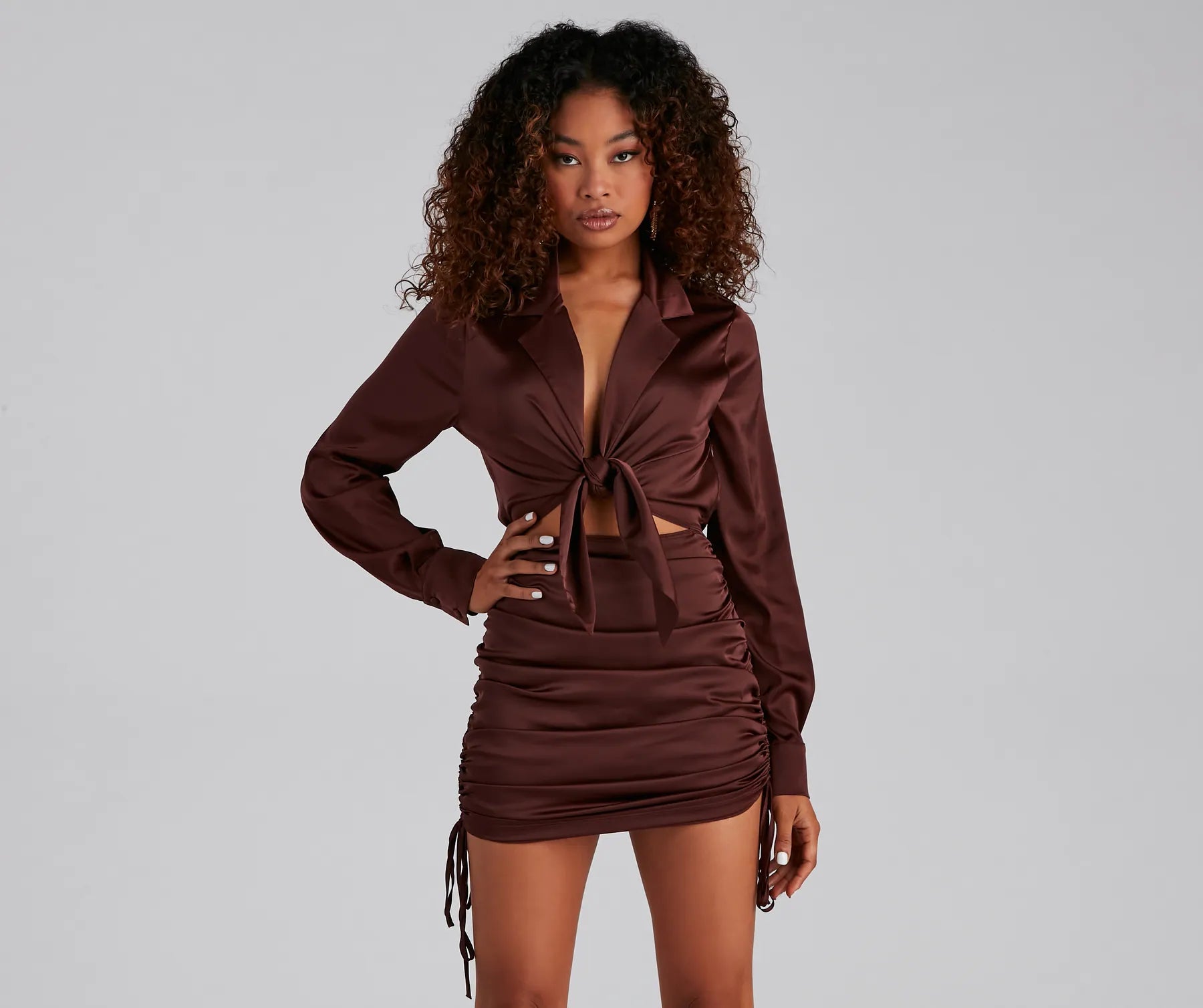 pink mini dressesEndlessly Chic Satin Mini Dress