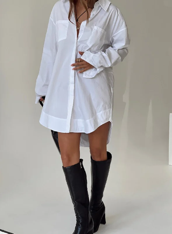 gothic mini dressesKoumi Mini Shirt Dress White