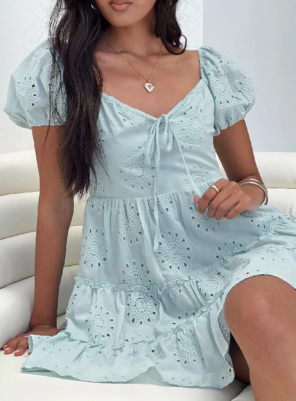 abstract print mini dressesLavine Mini Dress Blue
