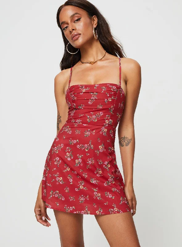 green mini dressesMarklea Mini Dress Red Floral